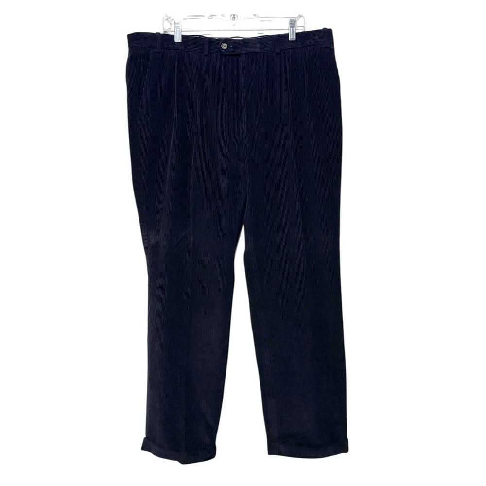 Lauren Ralph Lauren Midnight Navy Pleated Corduroy Trousers